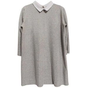 Zara Grey Straight Cut Dress Peter Pan Collar